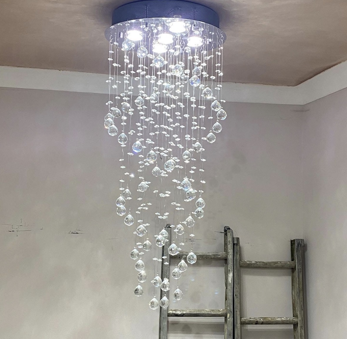 Decorative lighting installation switched on